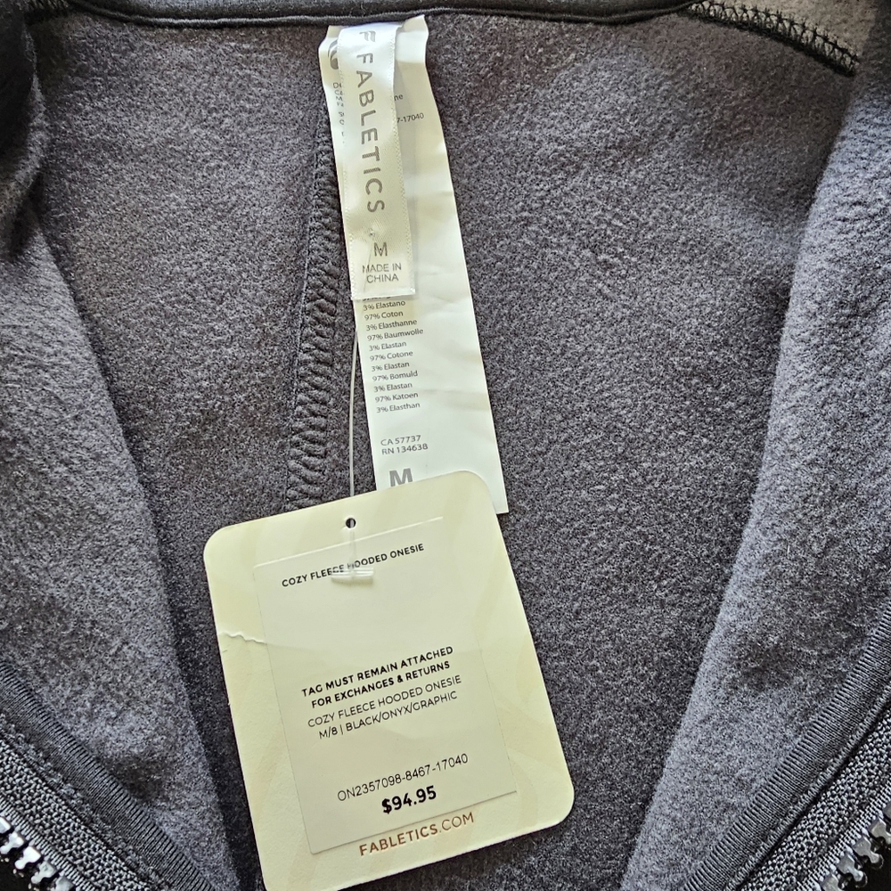 Fabletics Cozy Fleece Hooded Onesie Wmns Size Medium NWTS - Picture 14 of 16